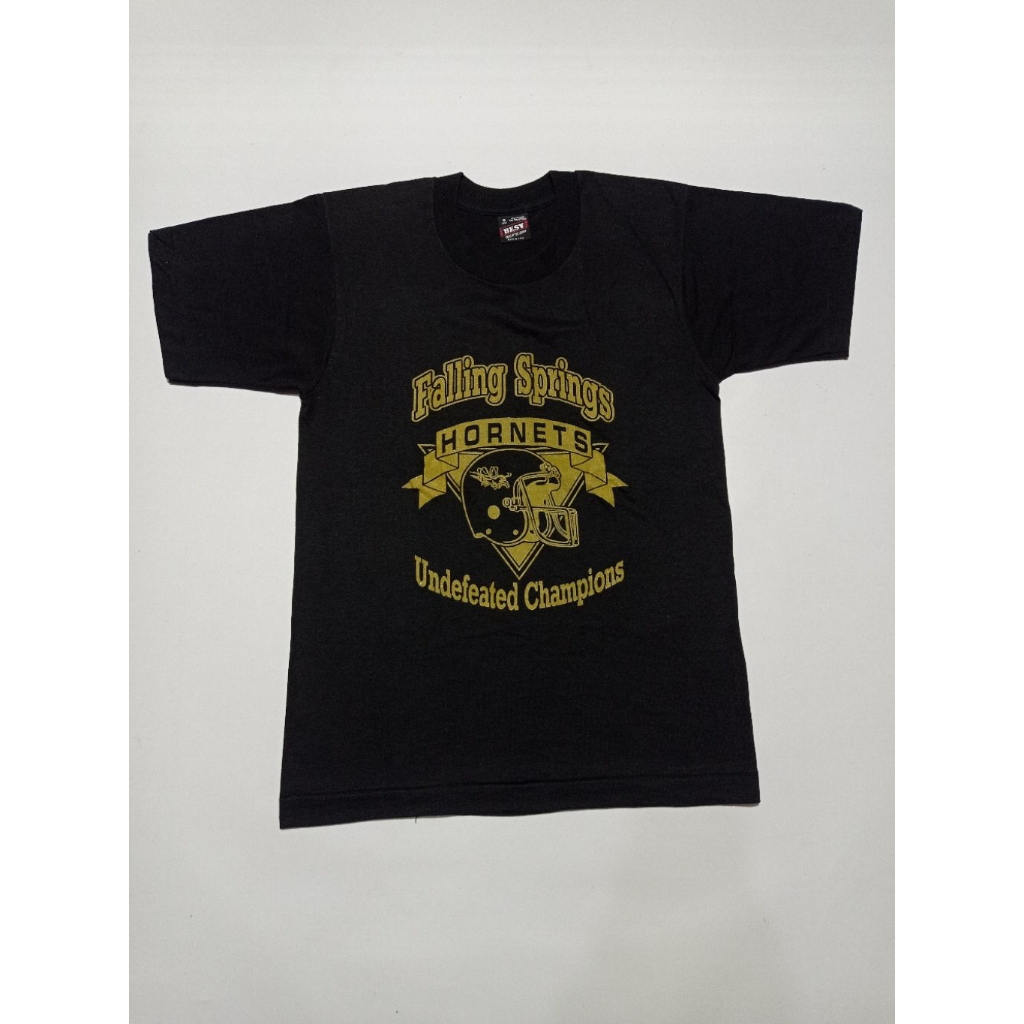 Kaos Vintage 90s Falling Springs Undefeated Champions Warna Hitam Size S Second Brand Fruit Of The L