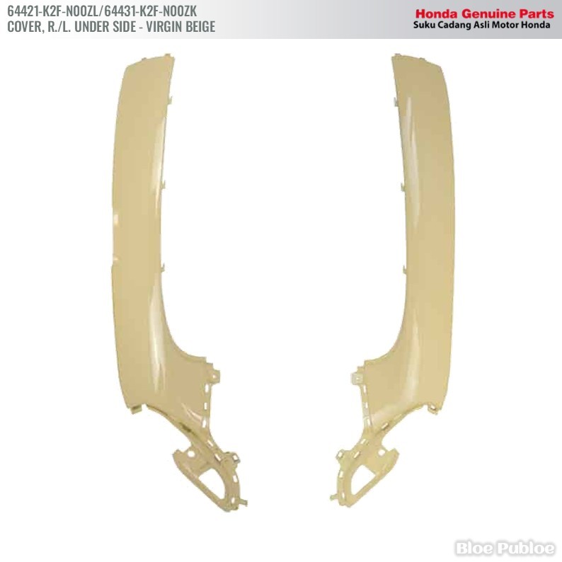 Cover Samping Bawah Cream Honda Scoopy eSP 2020 - 64421K2FN00ZL - 64431K2FN00ZK - COVER, R./L. UNDER