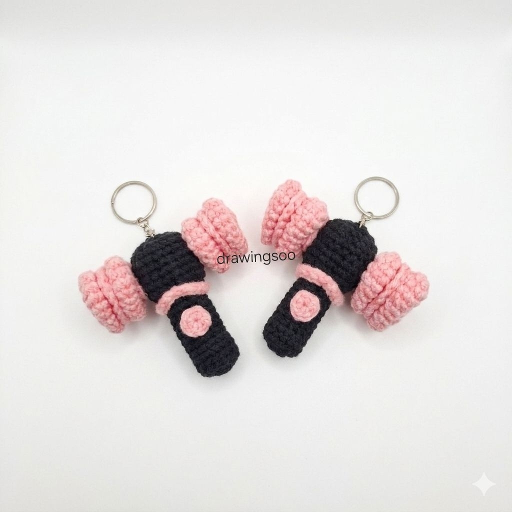 [Ready Stock] Amigurumi Mini Lightstick Blackpink/ Keychain Boneka Rajut