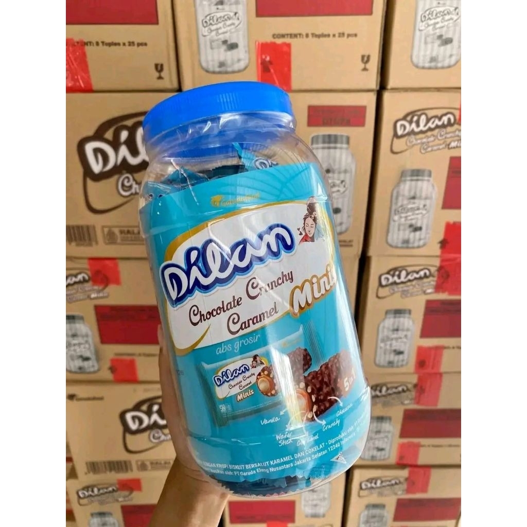 dilan coklat chocolate crunchy caramel mini 1 toples