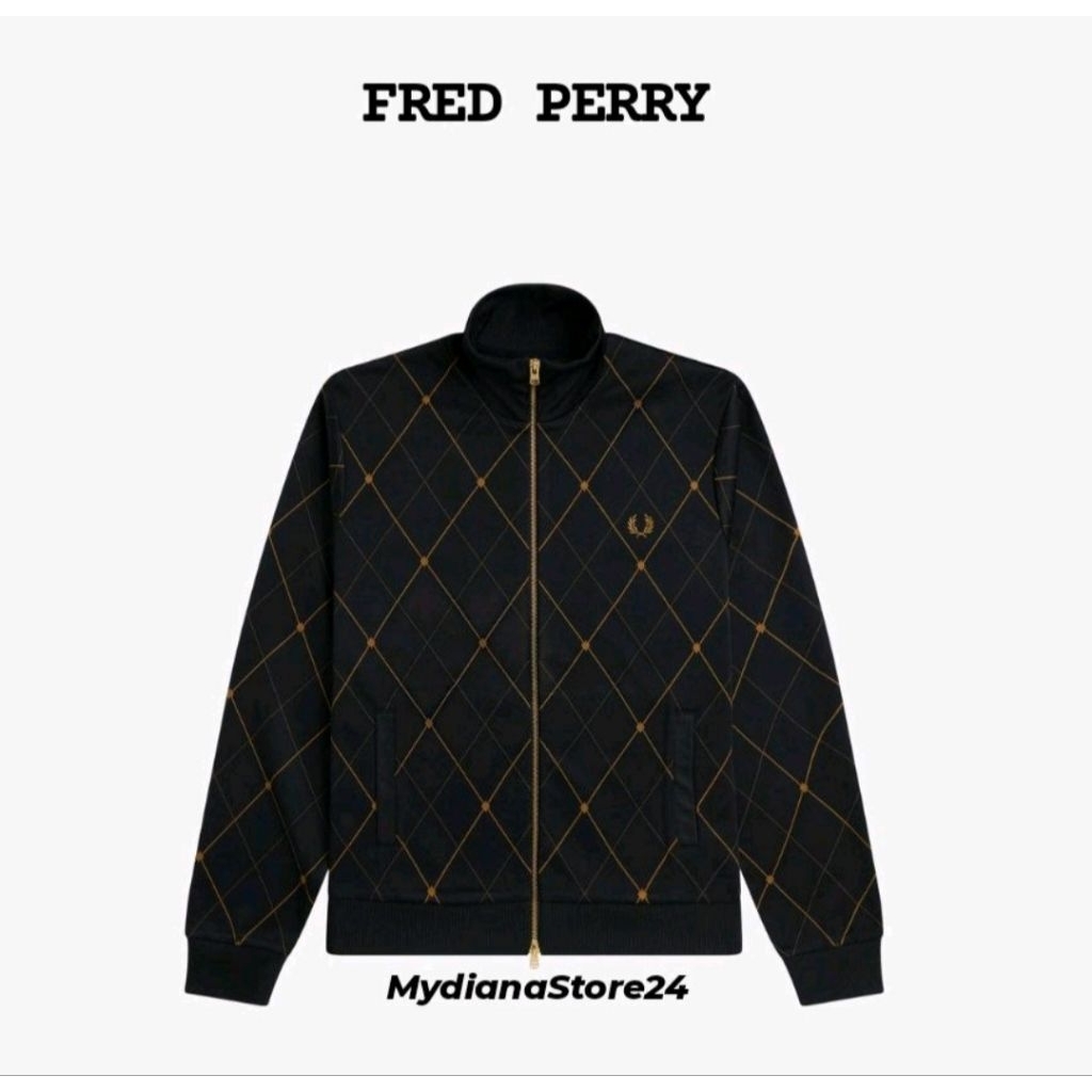 FRED PERRY - FRED PERRY ARGYLE TRACK JACKET - BLACK