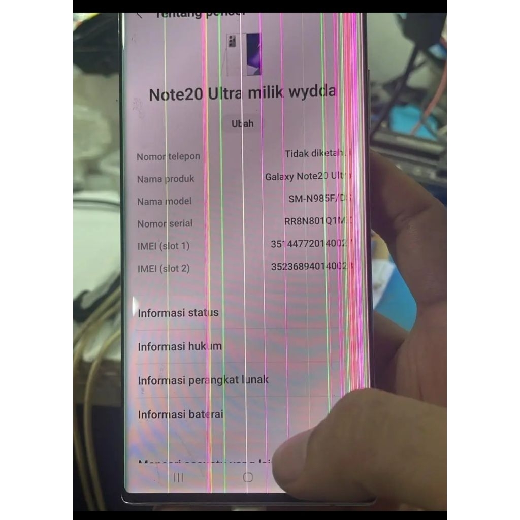lcd samsung note 20 ultra original cabutan
