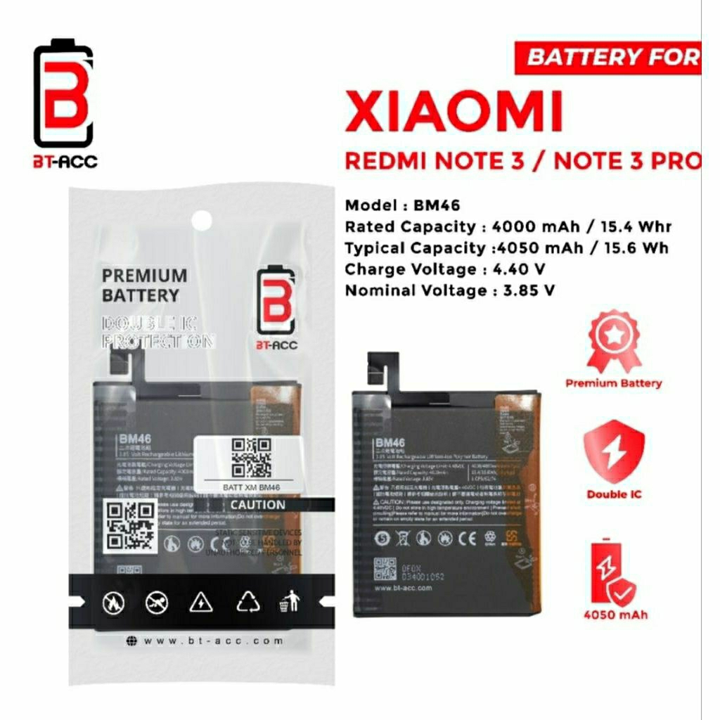 Baterai BT-ACC Xiaomy BM46 / Xiaomy Redmi Note 3 / Note 3 Pro