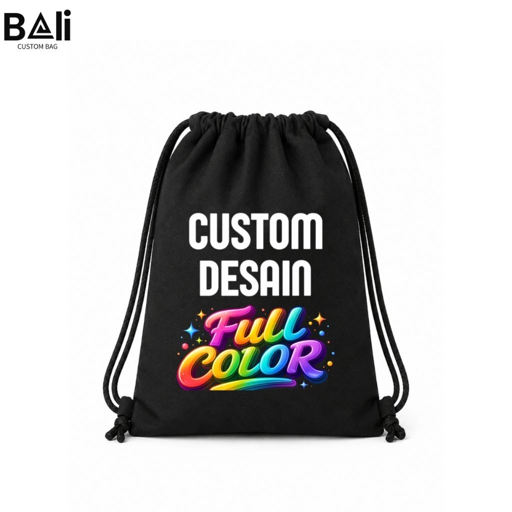 Tas Serut Kanvas Custom / Draw Stringbag Canvas / Tas Tali Kustom