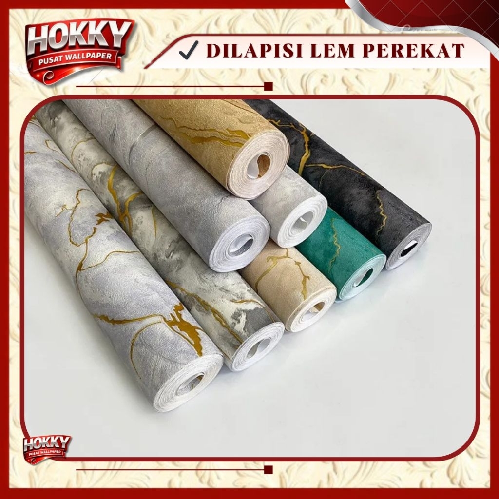 Wallpaper Sticker Dinding Marmer 3D Waterproof Lem Kuat Mudah Pasang