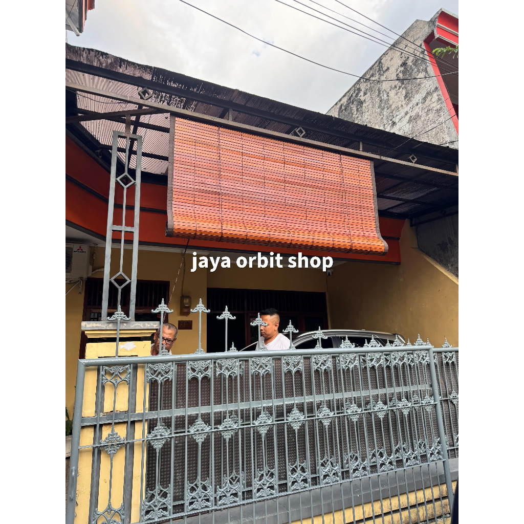 Tirai kayu waterproof L 2,5m x T 2m | tirai kayu lapis kain waterproof | tirai kayu outdoor | tirai 