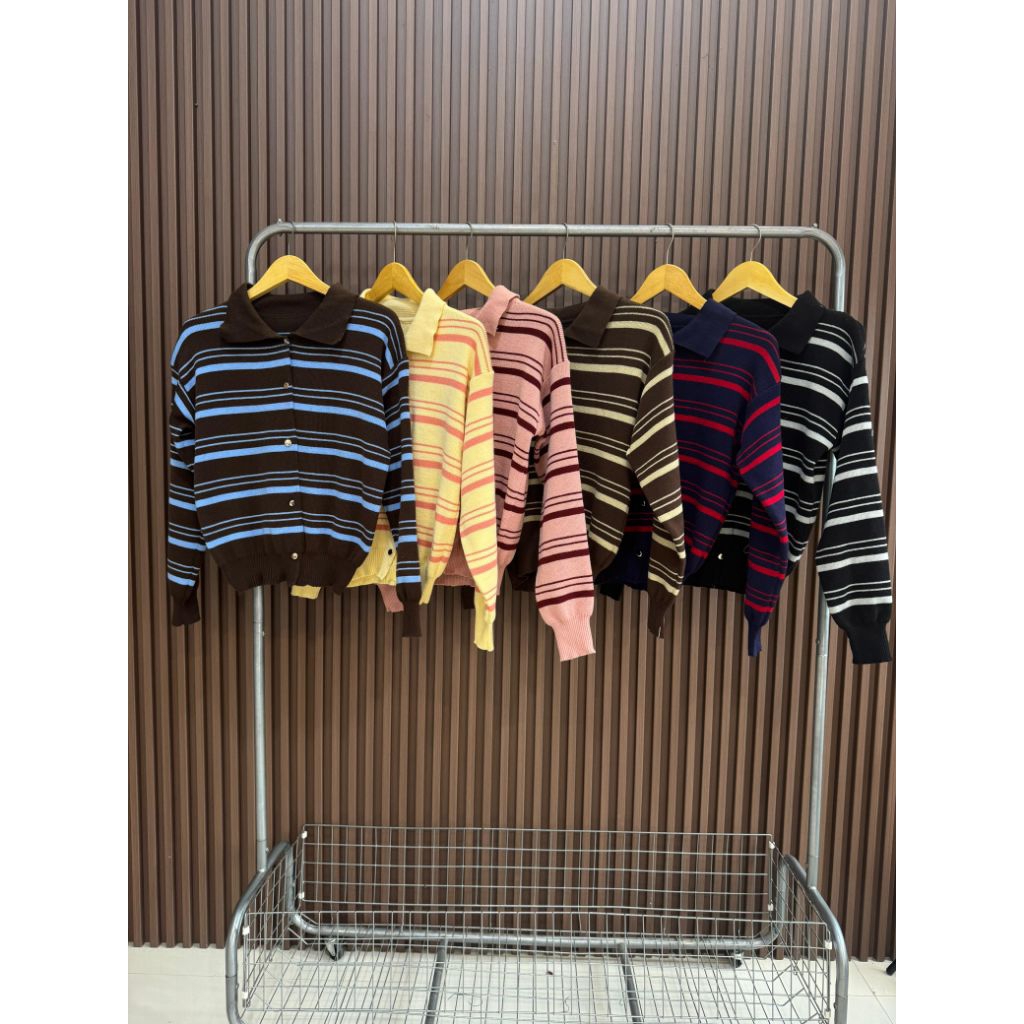 ELORA STRIPE CARDIGAN | CARDIGAN RAJUT STRIPE | CARDIGAN RAJUT WANITA | CARDIGAN KNIT