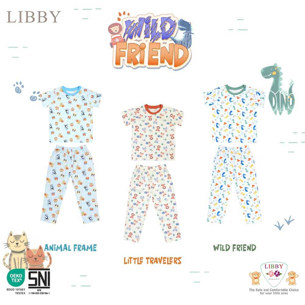 Libby Setelan Pendek Panjang 6-12 Tahun Wild Friend/Hunter Dreamland/Playful Harmony