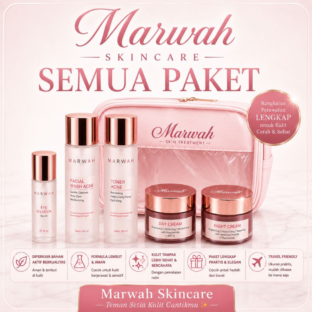 Semua paket Marwah Skincare ALL VARIAN  MALAM, aging spesial, aging teatree, anti aging, platinum , 