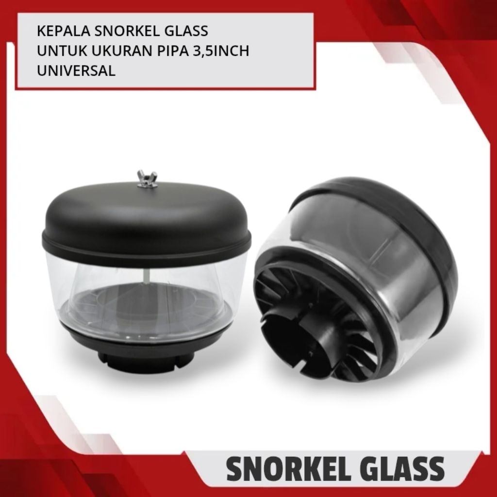 Kepala Snorkel Glass 3,5 inch Universal | Snorkel Head Pre Cleaner Filter 3,5" | Kepala Snorkel Glas