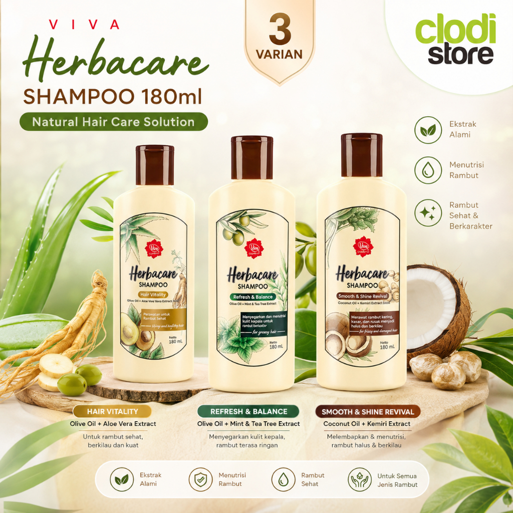 Viva Herbacare Shampoo 180ml Viva Perawatan Rambut Shampoo 180ml