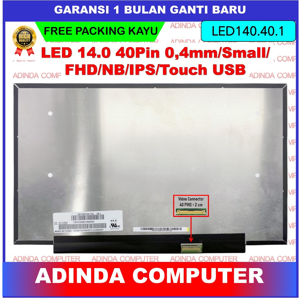 LCD LED Laptop Notebook B140HAK02.3 HW0A FW1 B140HAK02.3 N140HCN-EA1 14.0 14 Inch 40 Pin 40pin Small