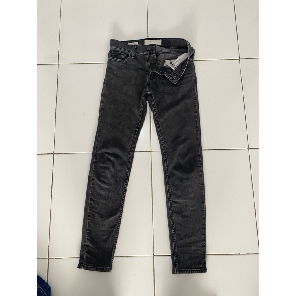 Hollister jeans black grey celana panjang pria