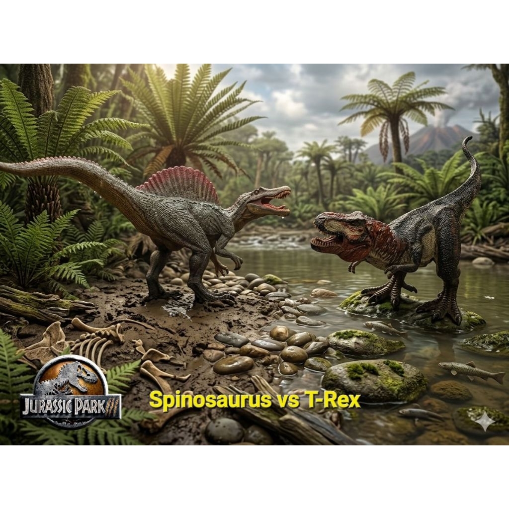 Spinosaurus vs T-Rex figure Jurassic Park III