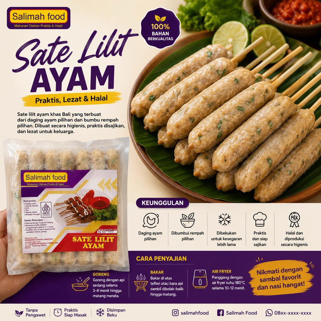 sate lilit ayam salimah food frozen 500 gram