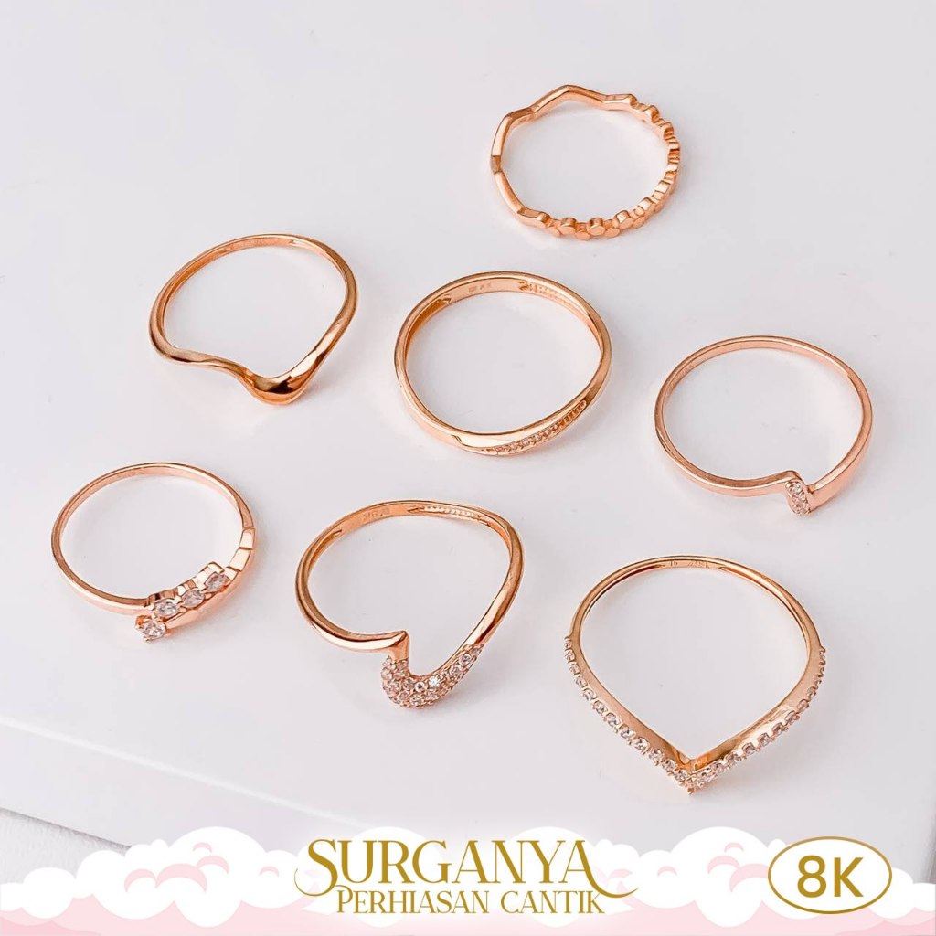 Cincin Emas Kadar 8K Model Wave Variasi Macan Gold