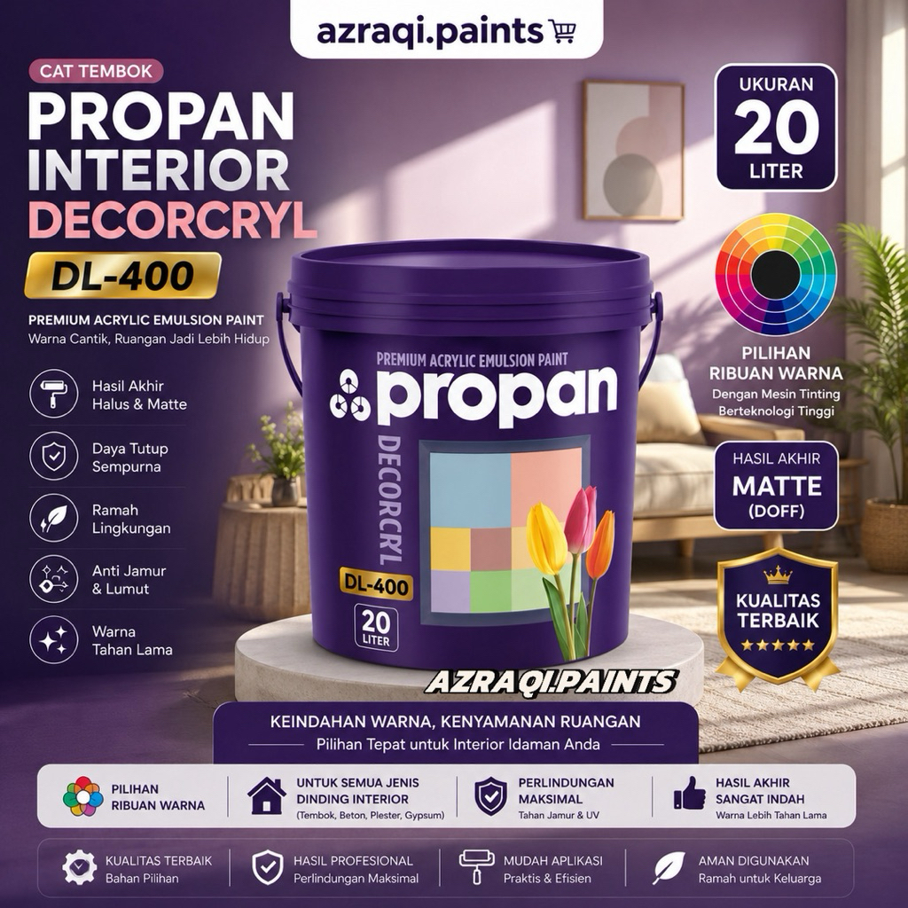 CAT TEMBOK INTERIOR ANTI NODA PROPAN DECORCRYL DL-400 ( 20 LITER ) PAIL