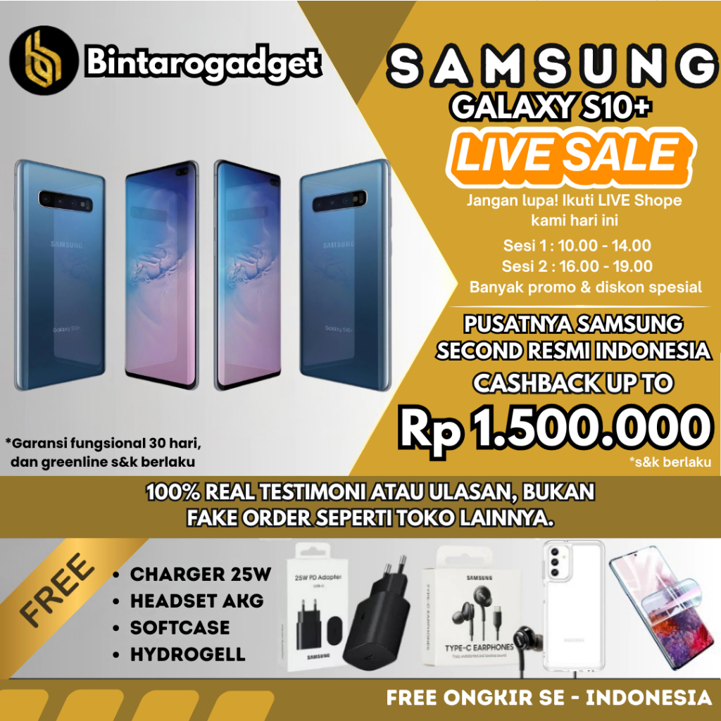 SEIN | SAMSUNG GALAXY S10 Plus 128GB 512GB  1TB SECOND RESMI ORIGINAL