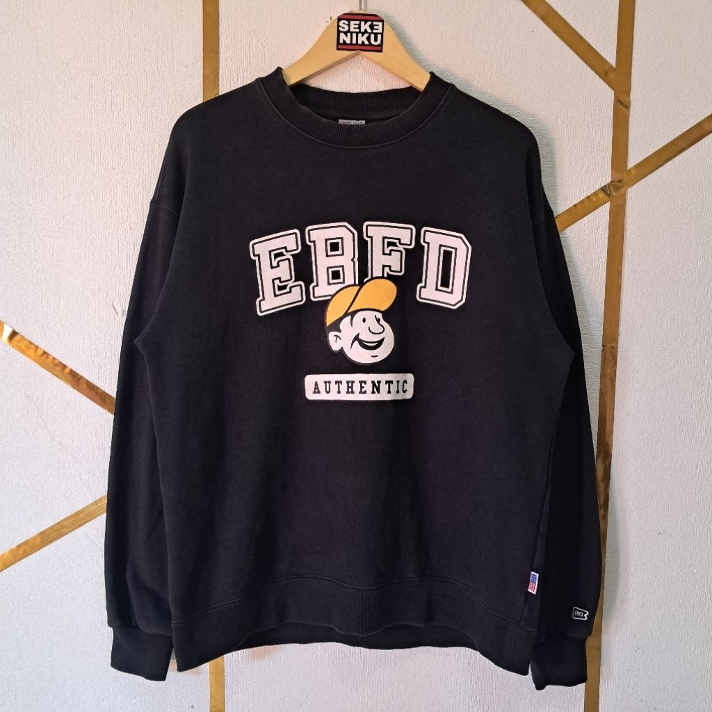 Crewneck EBFD EBBETS FIELD Idol KPop Renjun NCT & Chaeyeon IOI Bahan babyterry tebal berat