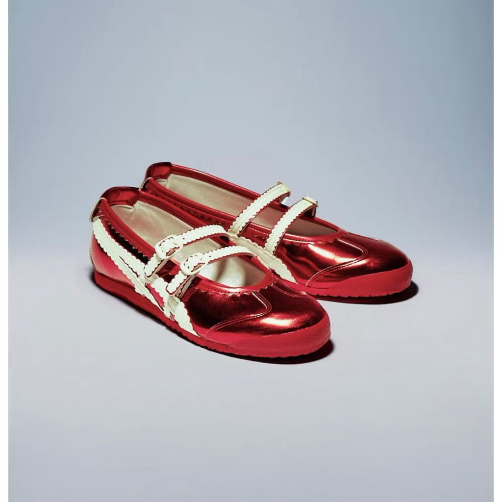 Sepatu Onitsuka Ballet Glossy Red White