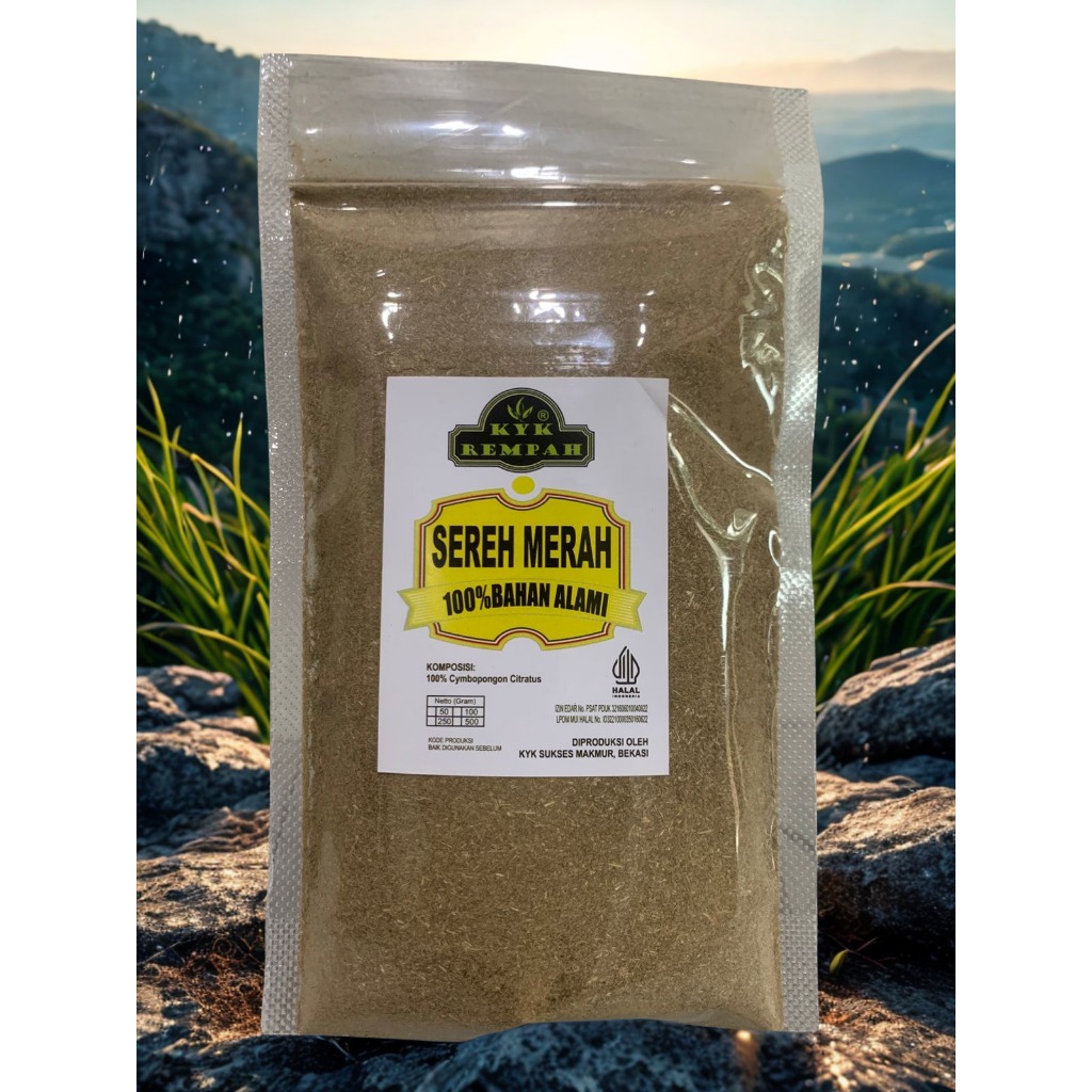 KYK REMPAH- Sereh Merah Bubuk / Sereh Wulung bubuk MURNI aroma wangi
