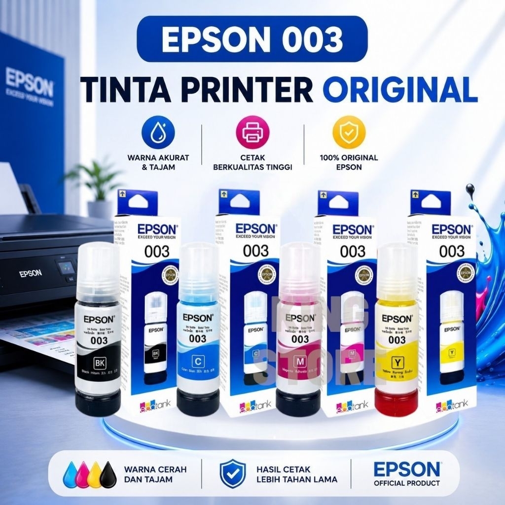 4 PCS tinta Epson 003 65 ml Original for printer L3310 L3100 L3101 L3110 L3116 L3150 L3151 L3152 L31