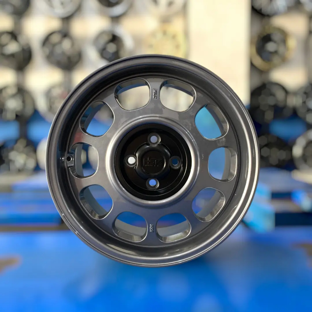VELG KLG KALENG R16 HSR WHEEL PCD 4X100-114,3 LEBAR 7 ET42 GLOSSY GREY PELAK FREE ONGKIR HSR WHEEL