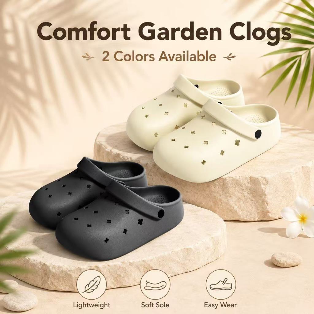 Sepatu Crocs Pria Wanita Ringan Anti Slip - Sandal Clog Karet Empuk Nyaman untuk Rumah Dapur Taman O