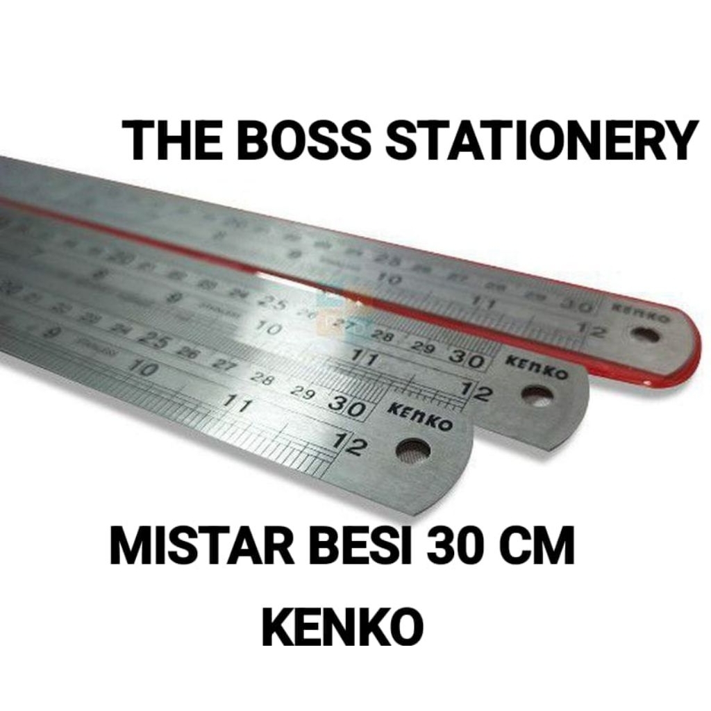 [PCS] MISTAR BESI 30CM KENKO / PENGGARIS 30 CM / MISTAR 30 CM / RULER / MISTAR BESI 30 CM