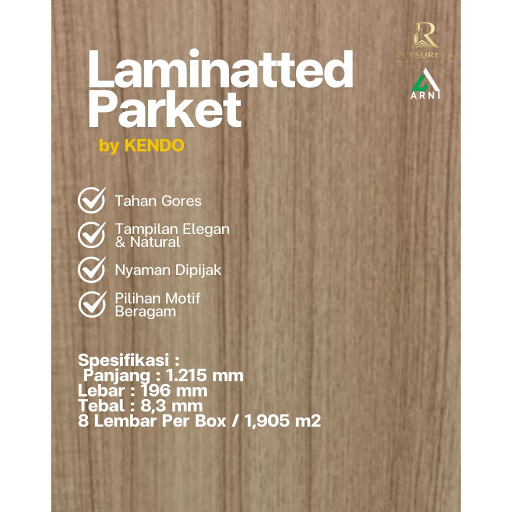 Laminated Parket Kendo/Motif Wood/ Mudah Pasang/ Modern