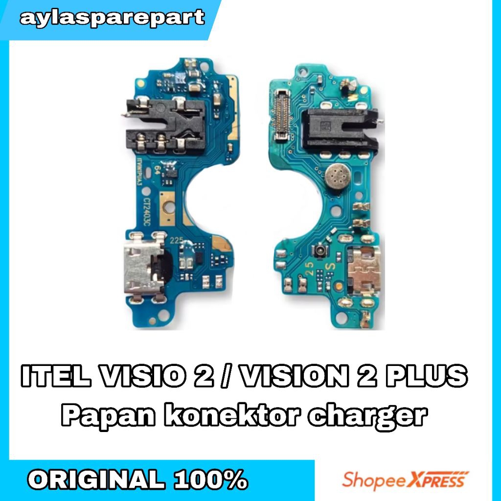 Flexible Papan Konektor Cas Charger Itel Vision 2 / Itel Vision 2 plus original + IC Fast charging