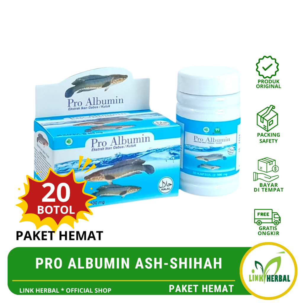 Albumin Ekstrak Ikan Gabus Paket 20 Botol | Pro Albumin Ash-Shihah