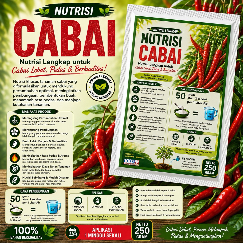 nutrisi cabai pupuk nutrisi cabai 250g