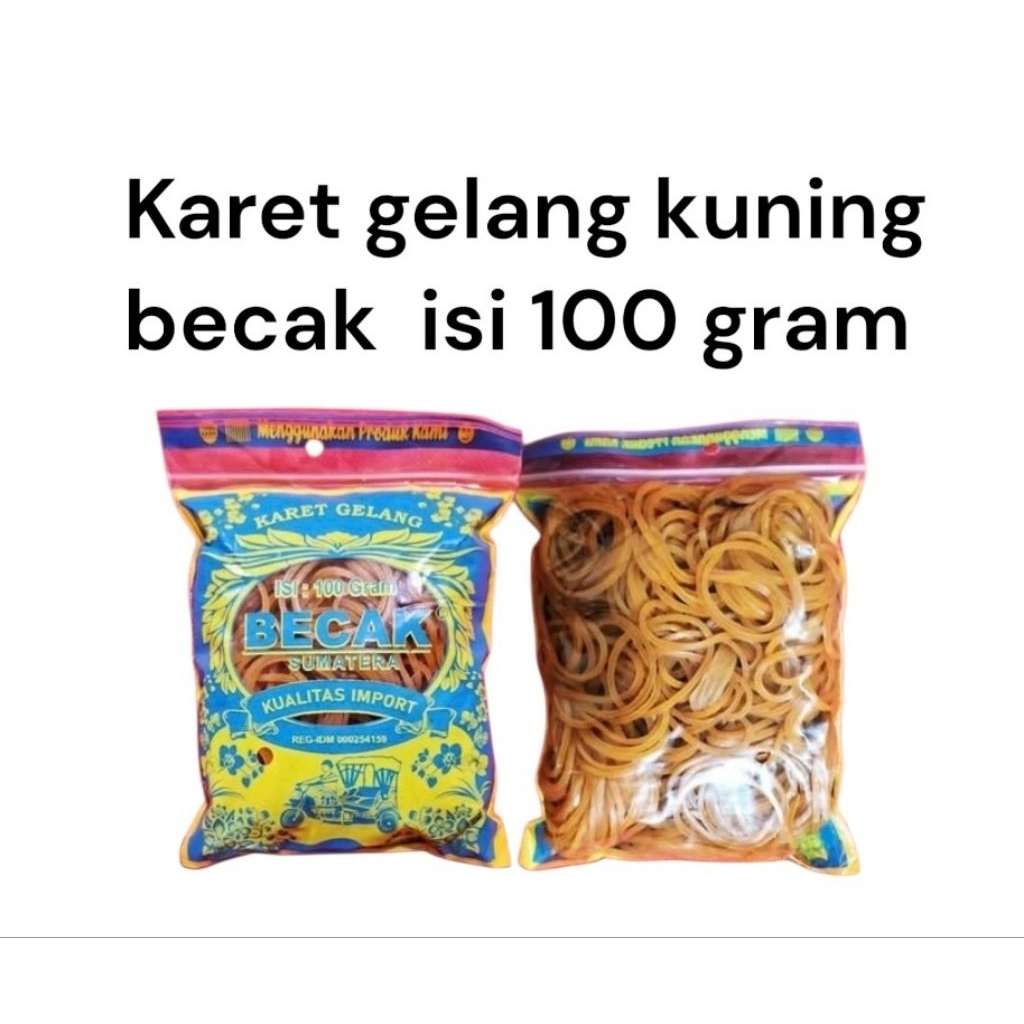 Karet gelang kuning karet serba guna becak sumatera (100 gram)