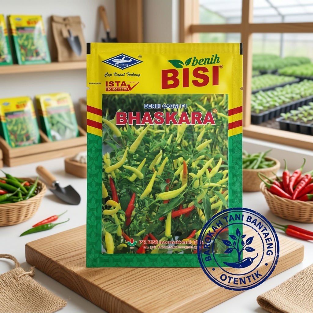 Benih Bibit Cabe Rawit Putih Unggul BHASKARA F1 Cap Kapal Terbang Asli 10gr,  Benih Cabe Rawit Bhask