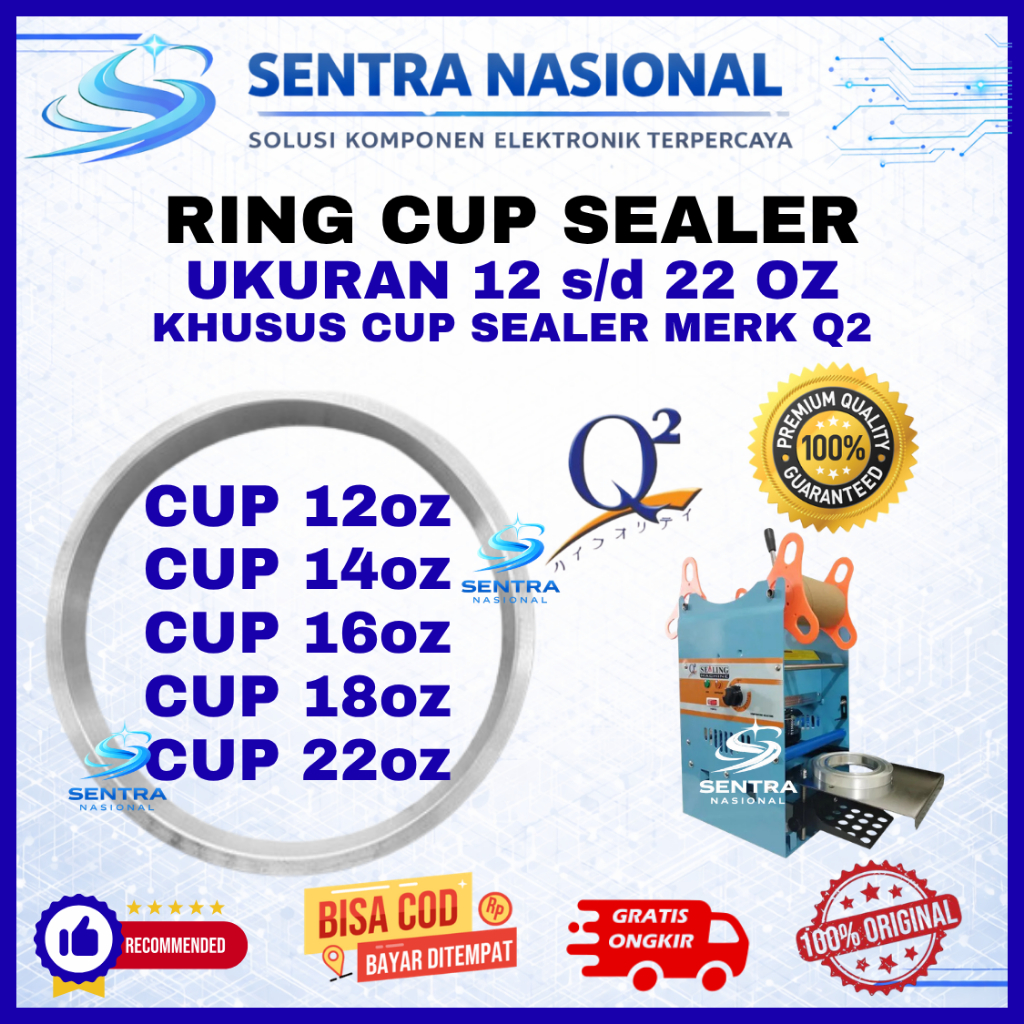 RING CUP SEALER KHUSUS UNTUK MEREK Q2 CUP SEALER (12oz-22oz) ORIGINAL | RING CUP SEALER MERK Q2 12oz