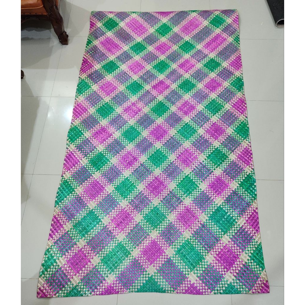 Tikar Anyaman Pandan Asli 100%/Tikar Pandan Full Motif 120×230