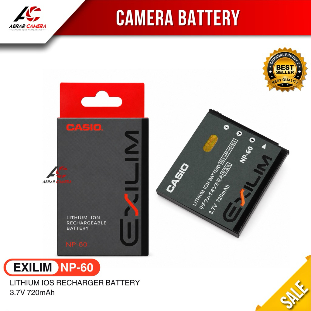 Baterai Kamera Casio Exilim NP-60 untuk EX-Z9 EX-FS10 EX-S10 EX-S12 EX-Z20 EX-Z21 EX-Z25 EX-Z29 EX-Z