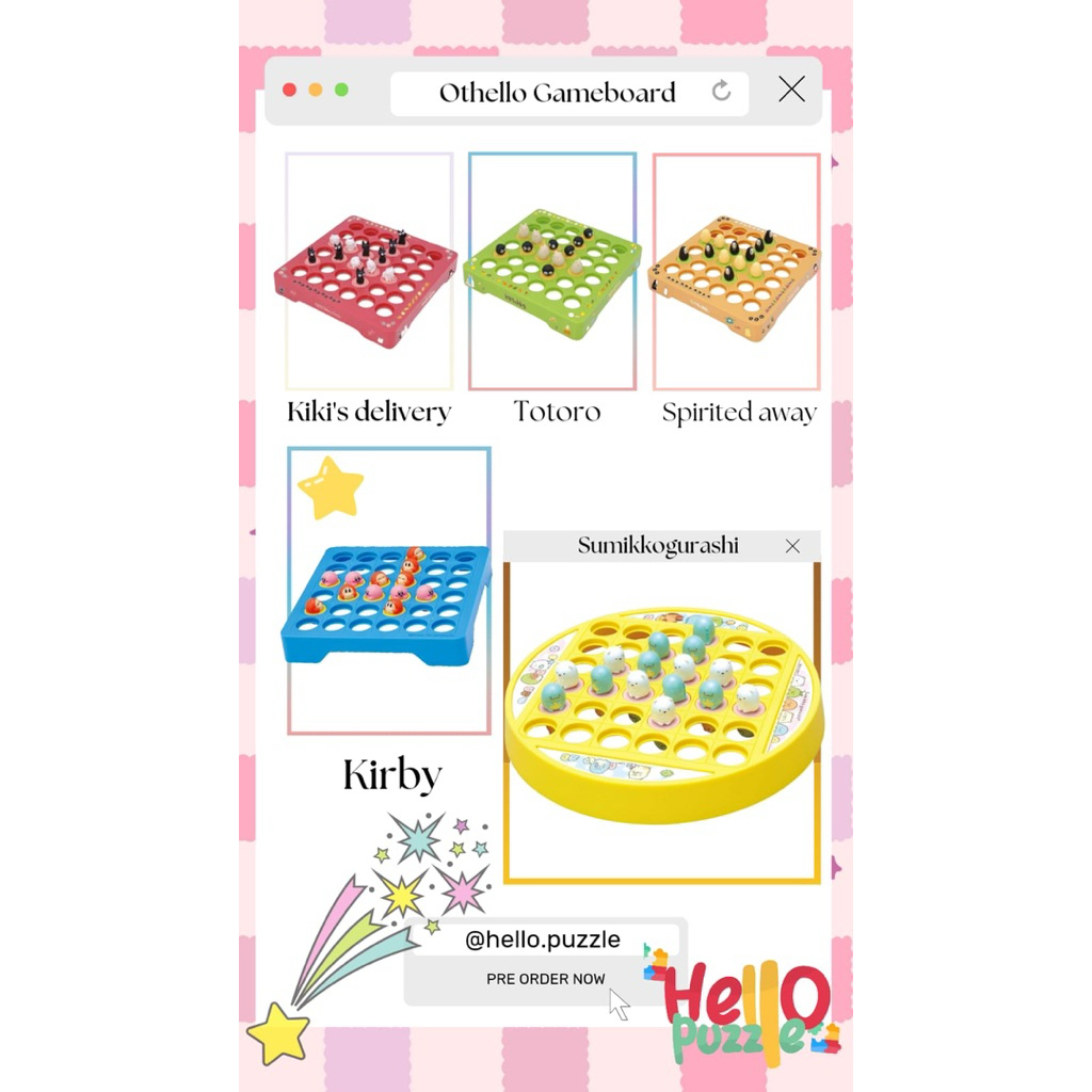 Board Game Reversi Othello Kirby dan Totoro - Kirby