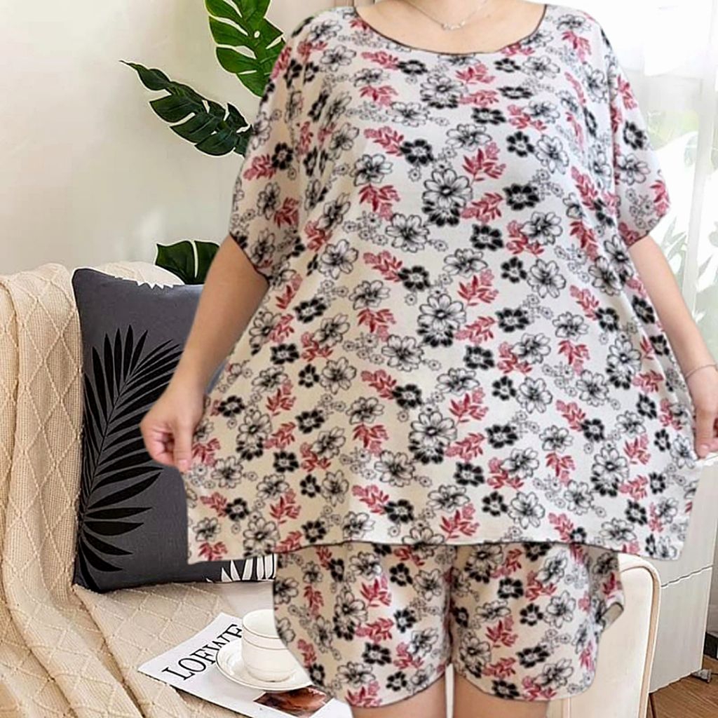 setcel jumbo wanita one set jumbo wanita setelan baju tidur wanita setelan baby doll wanita big size