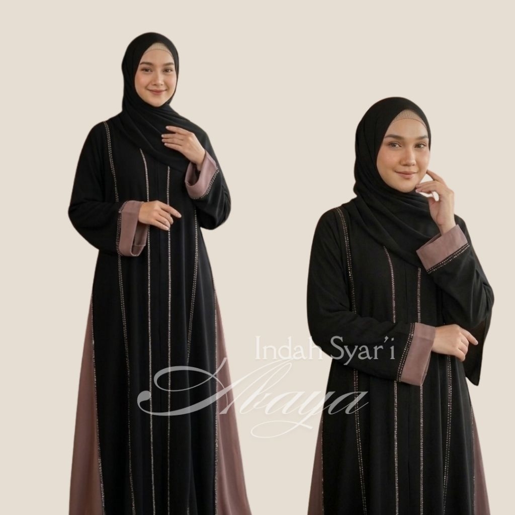 Abaya Melayu Gamis Abaya Mesir Murah - Abaya Hitam Kekinian Motif Simpel - ABAYA DUBAI MESIR - Gamis