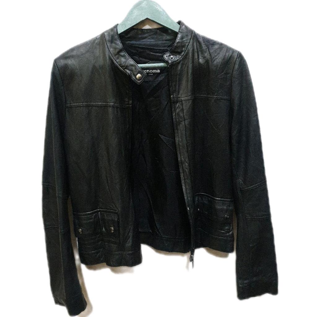 100% Genuine Lambskin Renoma Paris Black Jacket LD 100 cm for Women