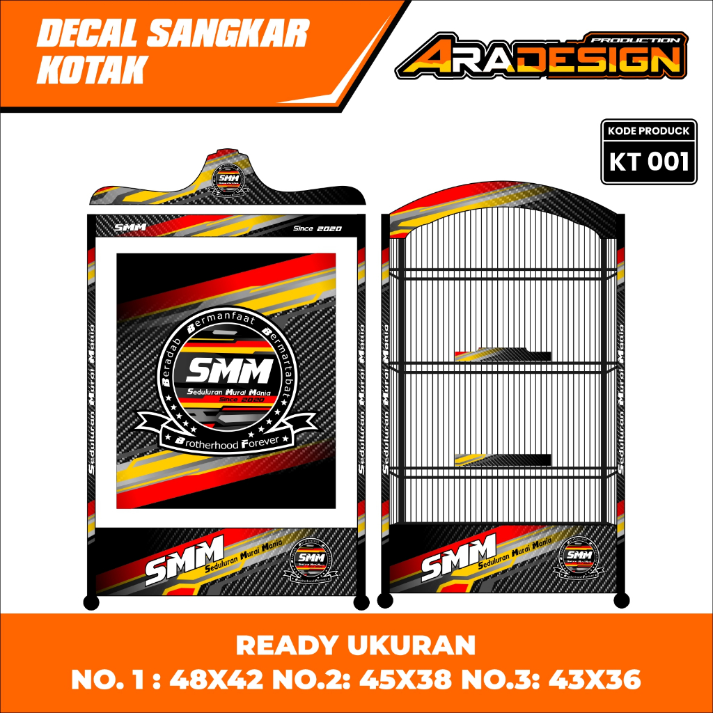 Stiker Sangkar Kotak  Decal Sangkar Burung Model Terbaru Motif SMM