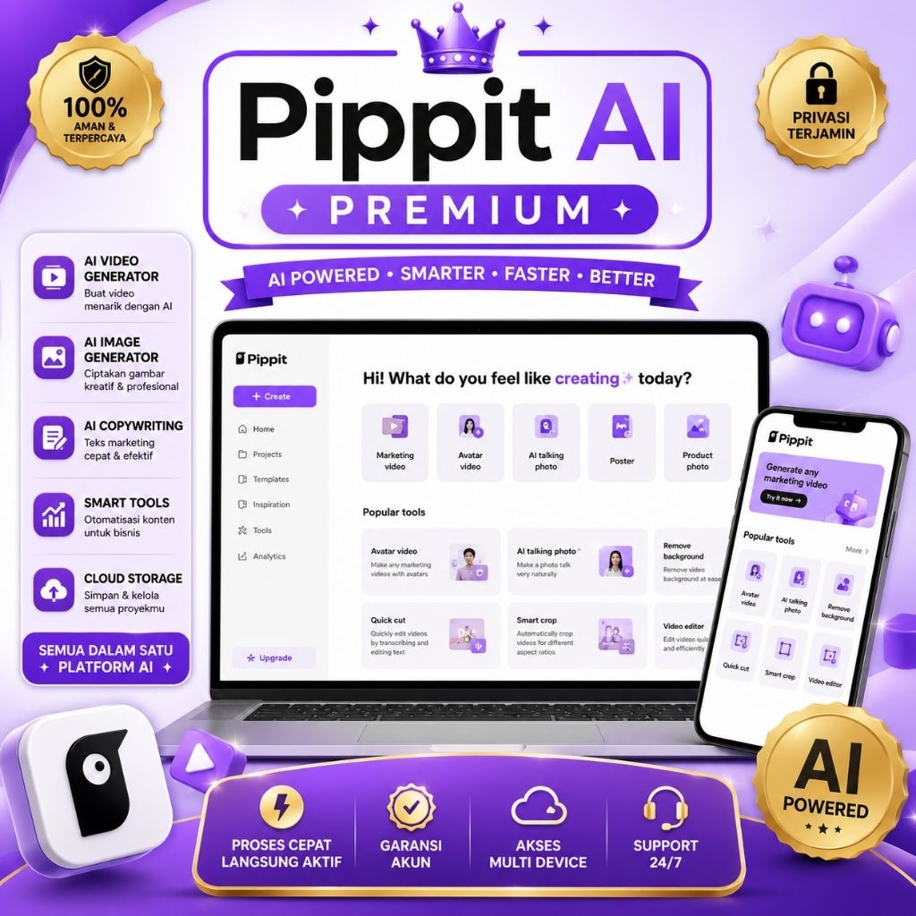 Pippit AI Premium Termurah Full Garansi Akun