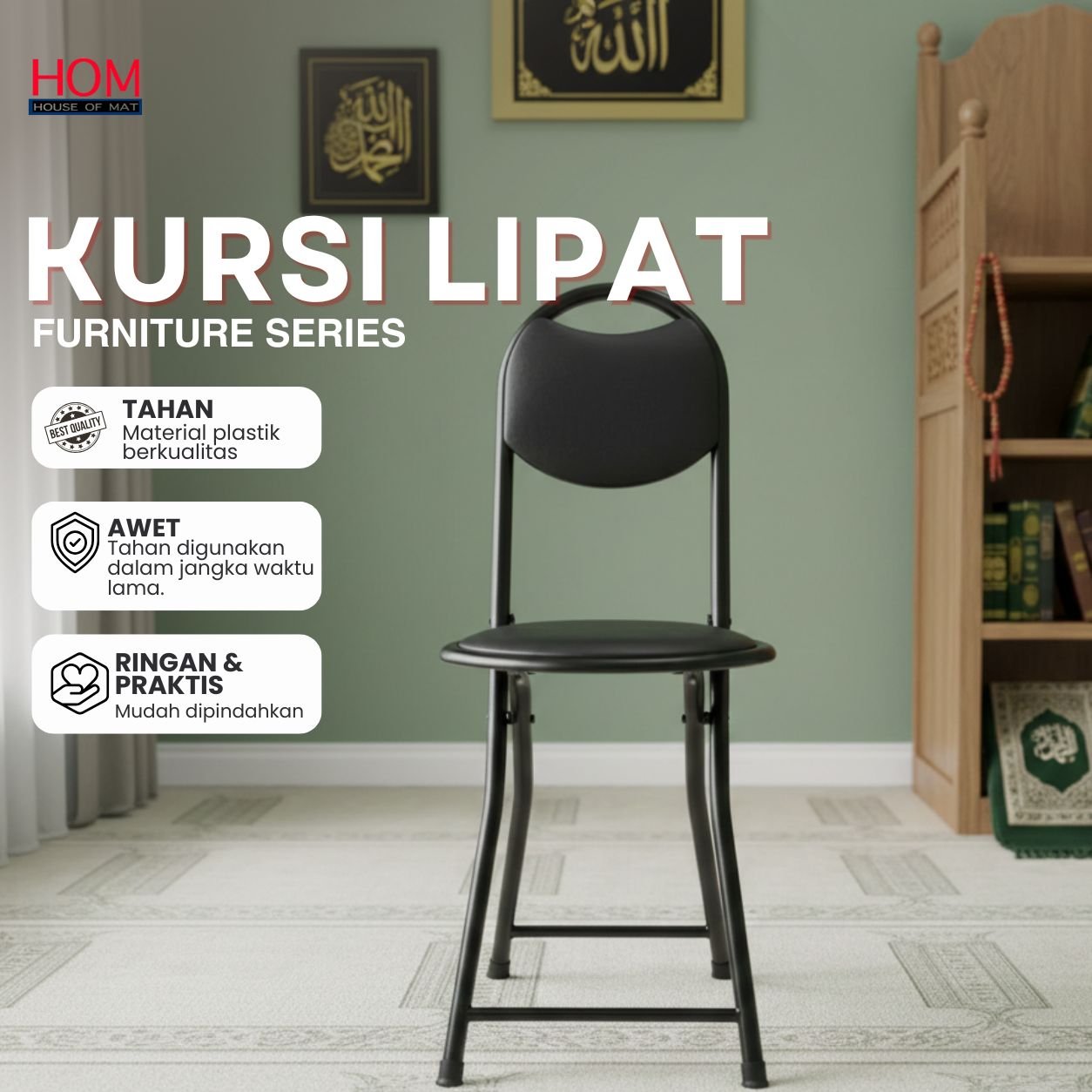 Kursi Sholat / Kursi Shalat Lipat / Kursi Tongkat