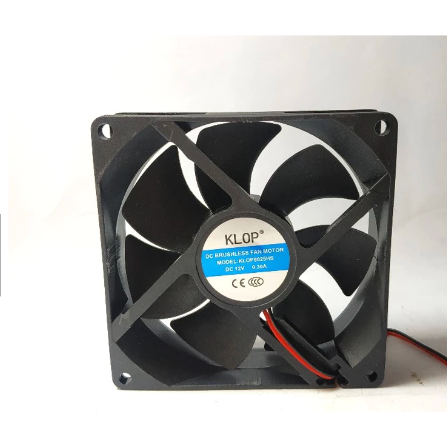 Kipas Fan DC 12V Kipas Pendingin DC 12 Volt Visero 8x8 cm Plus Soket KLOP