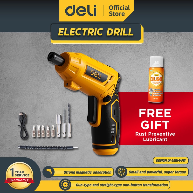 Deli Tools Obeng Baterai Cordless Screwdriver 4V 4 N.m EDCE160