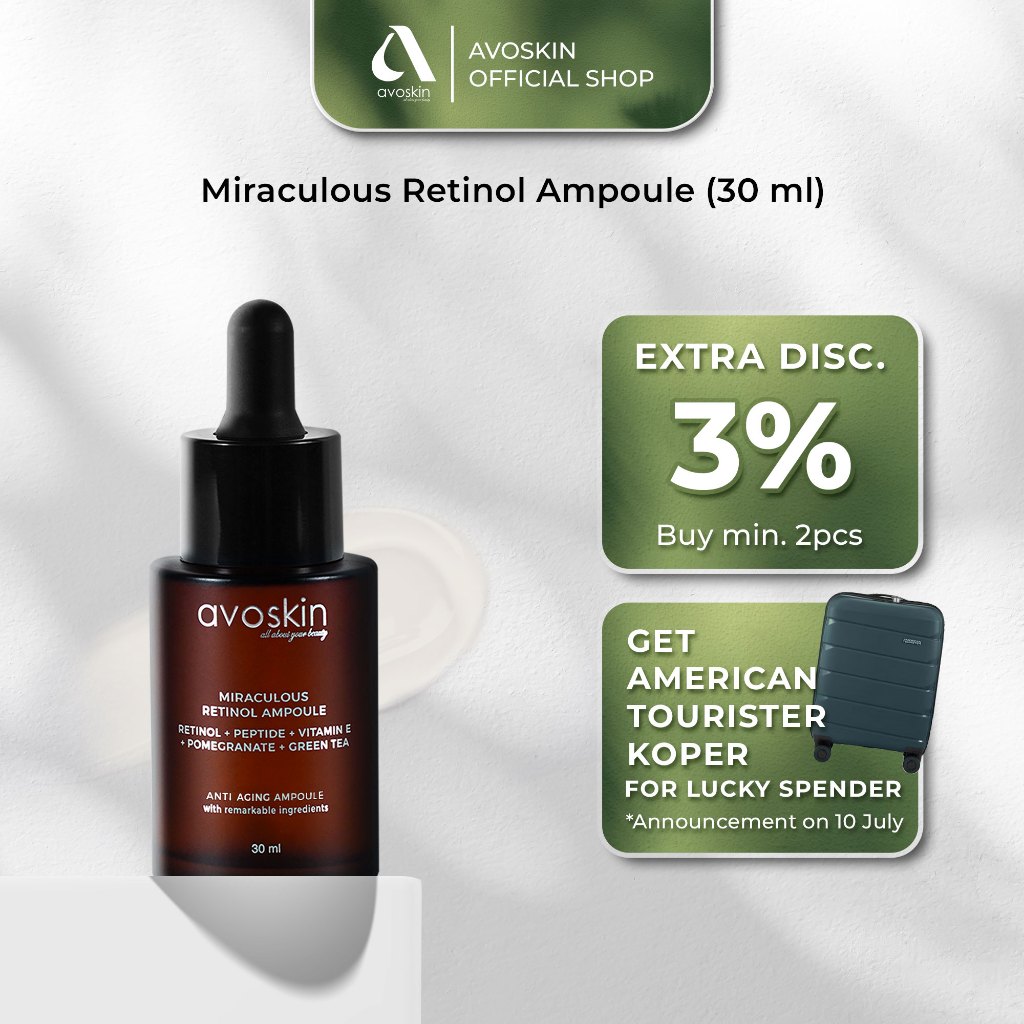 Ampoule Avoskin Miraculous Retinol 30ml - Anti Aging & Samarkan Kerutan