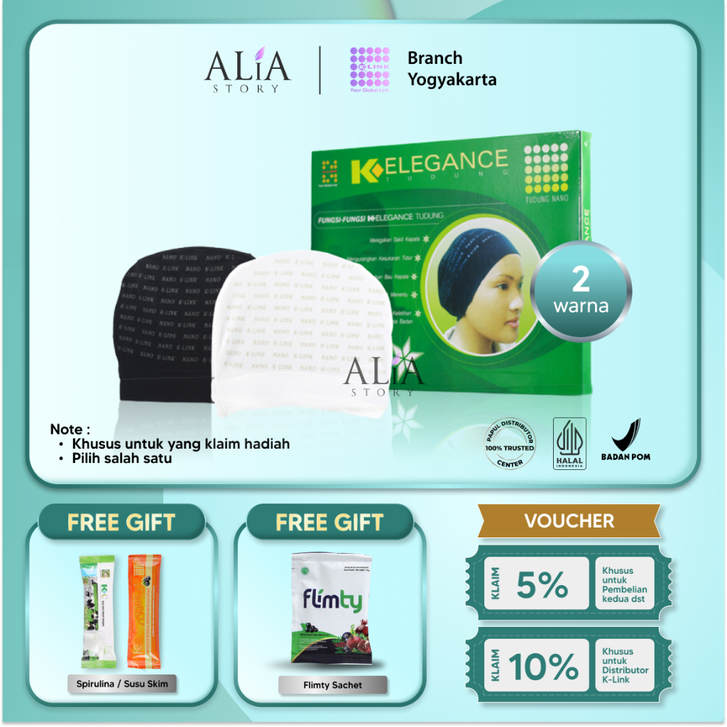 Ciput K-Elegance Tudung Original - FREE 1 K-Coffee Ginseng - Original by Alia Story K-Link Yogyakart