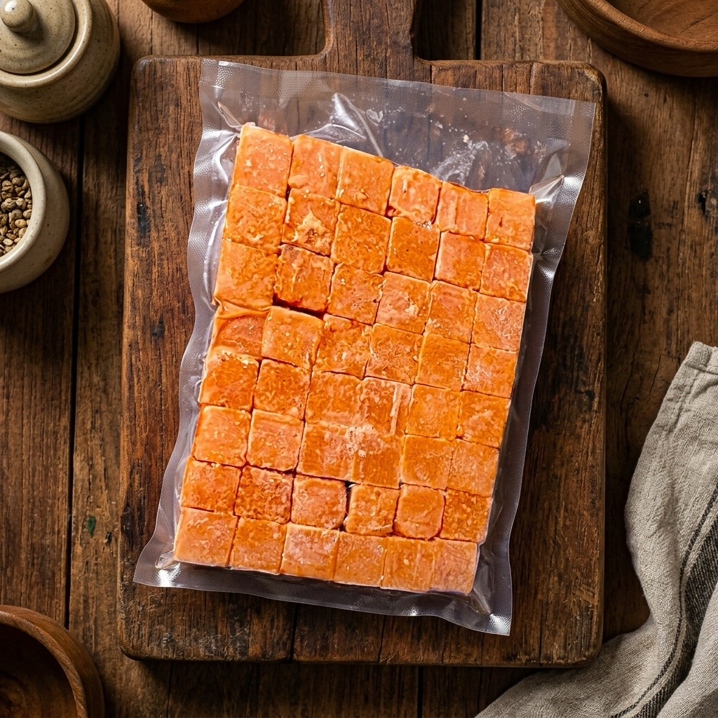 Salmon Saikoro Premium - Potongan Dadu Boneless, Super Praktis & Juicy, Makanan Frozen untuk Keluarg
